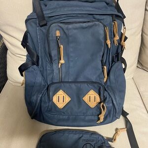 HUF x Jansport Navy Backpack with Tan Details